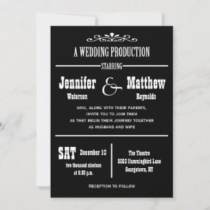 Invitaciones a la boda de un teatro divertido