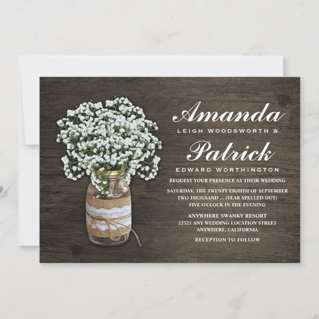 Invitaciones a la boda de una masacre de una bebé  (Anverso)