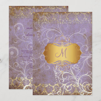 Invitaciones a la boda de ungüento/monograma