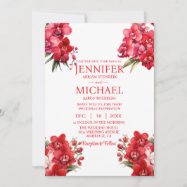 Invitaciones a la boda de verano de las orquídeas 