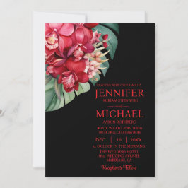 Invitaciones a la boda de verano de las orquídeas
