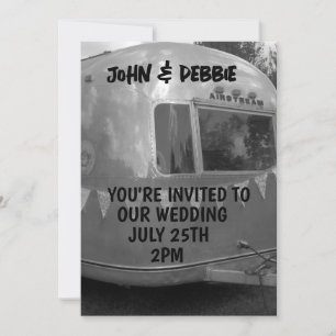 Invitaciones a la BODA DE VINTAGE CAMPER TRAILER