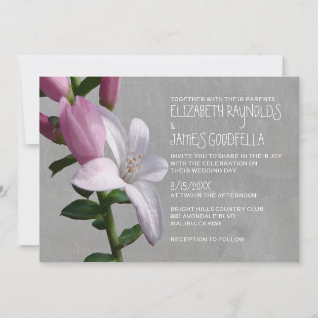Invitaciones a la boda de Waxflower (Anverso)