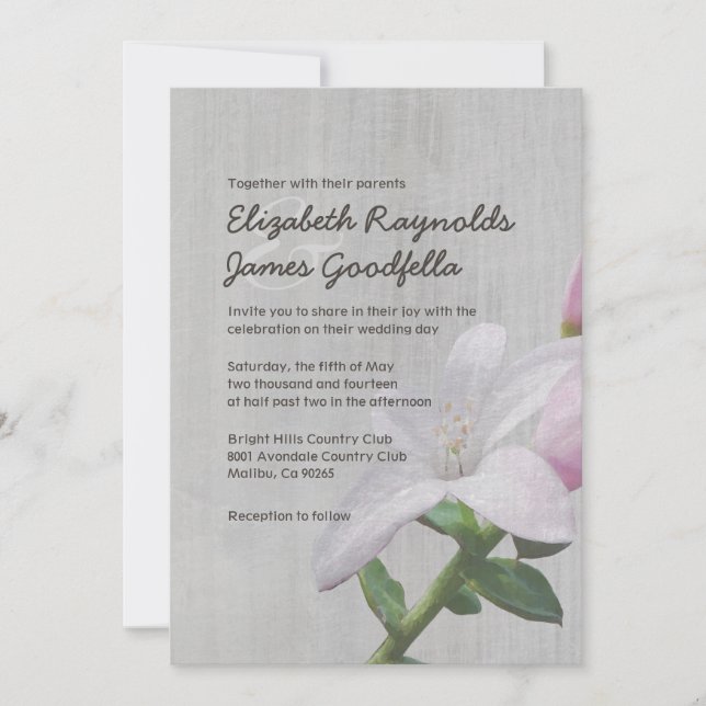 Invitaciones a la boda de Waxflower (Anverso)