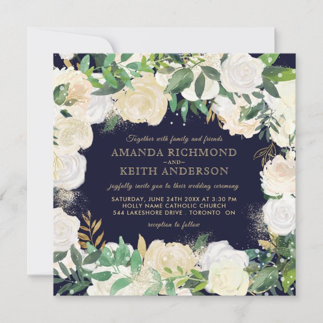 Invitaciones a la boda de Winter Wonderland (Anverso)