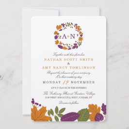 Invitaciones a la boda de Wreath Cream Fall