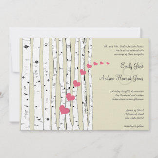 Invitaciones a la boda del árbol de aves de los co