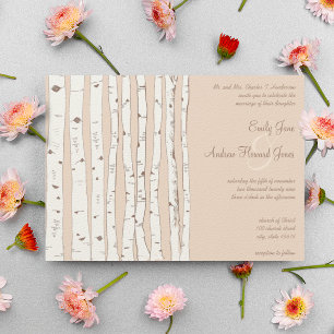 Invitaciones a la boda del árbol de birco Silver P