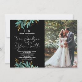 Invitaciones a la boda del árbol verde con foto