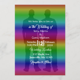 Invitaciones a la boda del arcoiris del Orgullo ga