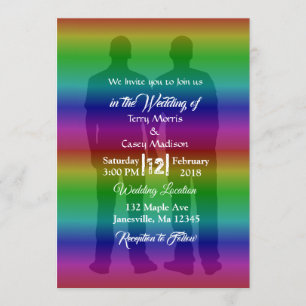 Invitaciones a la boda del arcoiris del Orgullo ga