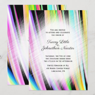 Invitaciones a la boda del arte del arcoiris moder