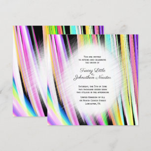 Invitaciones a la boda del arte del arcoiris moder