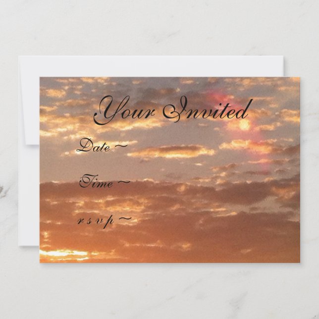 Invitaciones a la boda del atardecer (Anverso)