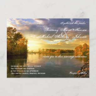 Invitaciones a la boda del atardecer del río de ot