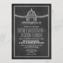 Invitaciones a la boda del Barn de Chalkboard Rúst