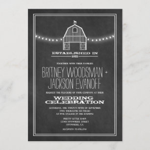 Invitaciones a la boda del Barn de Chalkboard Rúst