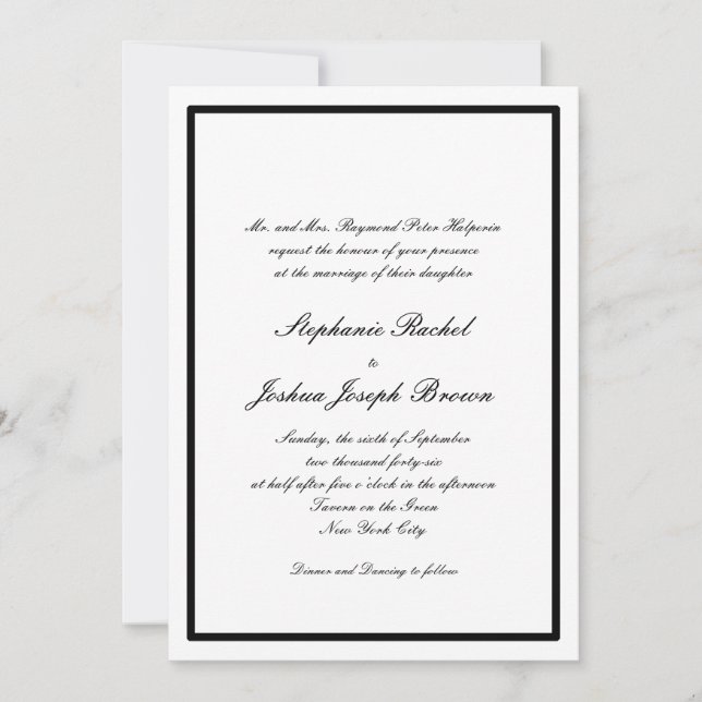 Invitaciones a la boda del borde de la marea negra (Anverso)