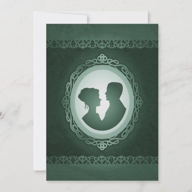 Invitaciones a la boda del Cameo Verde Irlandés (Anverso)