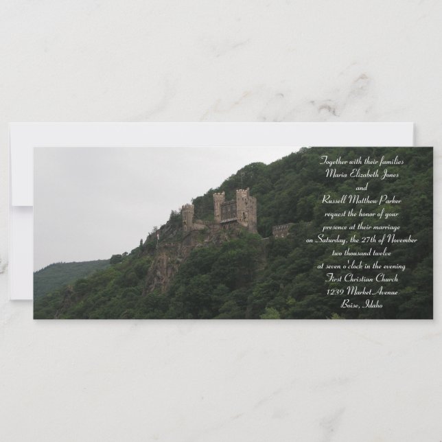 Invitaciones a la boda del castillo (Anverso)
