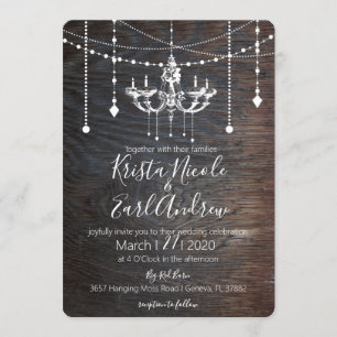 Invitaciones a la boda del Condado de Rustic Chand