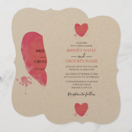 Invitaciones a la boda del corazón por acuarela rú