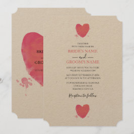Invitaciones a la boda del corazón por acuarela rú