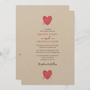 Invitaciones a la boda del corazón por acuarela rú