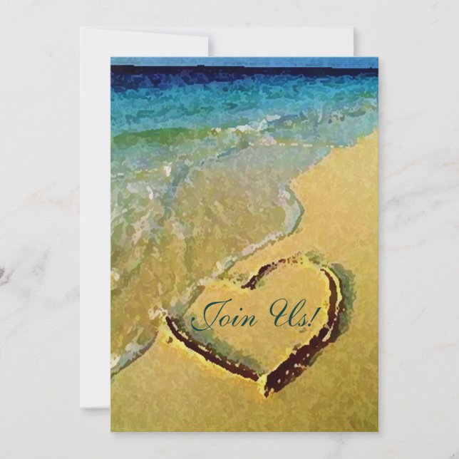 Invitaciones a la boda del corazón salado (Anverso)
