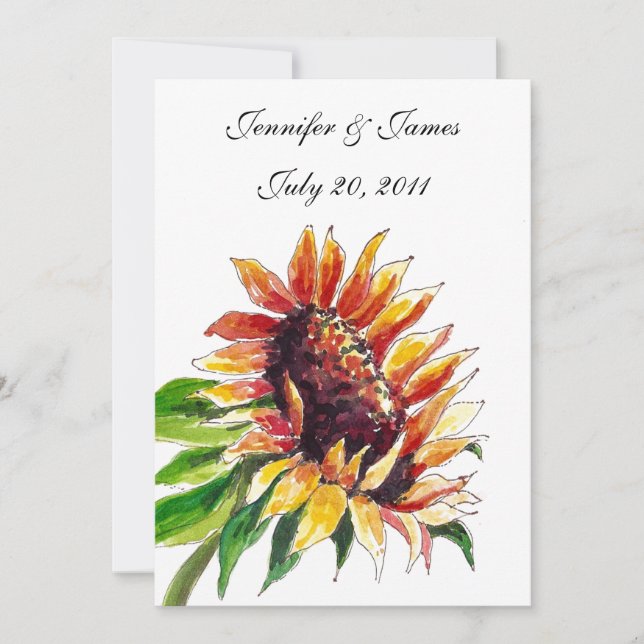 Invitaciones a la boda del girasol (Anverso)