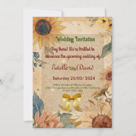 Invitaciones a la boda del girasol
