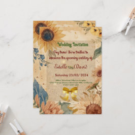 Invitaciones a la boda del girasol