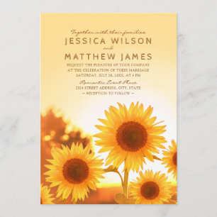 Invitaciones a la boda del girasol Caída Rústica