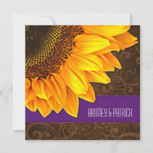 Invitaciones a la boda del girasol en el país mora