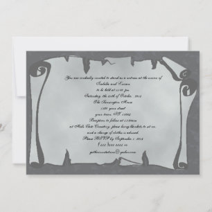 Invitaciones a la boda del Gótico Gray Ancient Scr