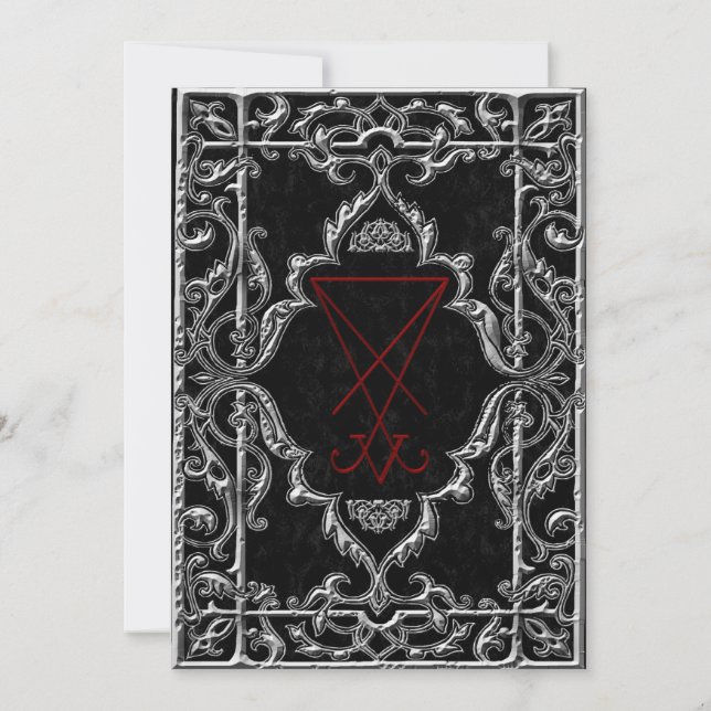 Invitaciones a la boda del Gótico oculto de Lucife (Reverso)