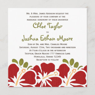 Invitaciones a la boda del Hibisco Rojo