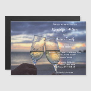 Invitaciones a la boda del imán de la playa para e