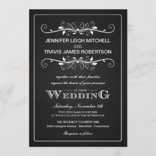 Invitaciones a la boda del marco de Chalkboard