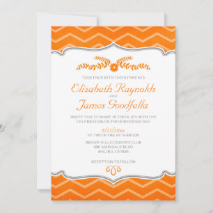 Invitaciones a la boda del Naranja Zigzag