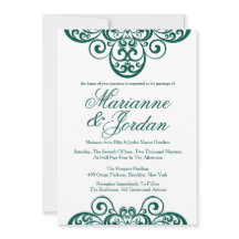 Invitaciones a la boda del Ornato Verde Esmeralda 