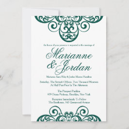 Invitaciones a la boda del Ornato Verde Esmeralda 