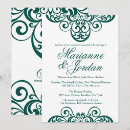 Invitaciones a la boda del Ornato Verde Esmeralda
