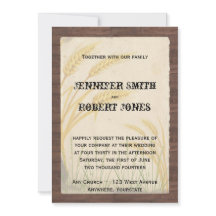 Invitaciones a la boda del pergamino de hierba de 