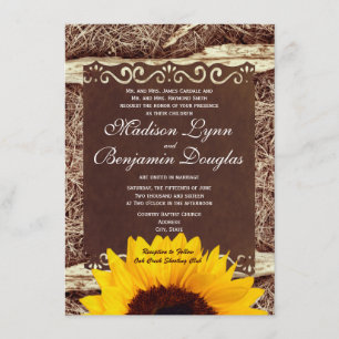Invitaciones a la boda del Sunflower de las agujas