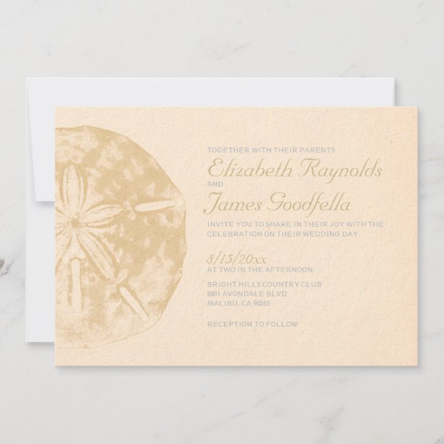 Invitaciones a la boda del Viejo Dólar de Arena de (Anverso)