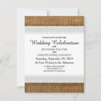 Invitaciones a la boda del yute y el encaje
