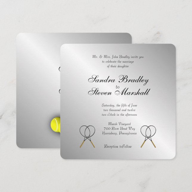 Invitaciones a la boda deportiva sobre temas de te (Anverso / Reverso)