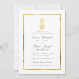Invitaciones a la Boda Dorada de la Piña Tropical