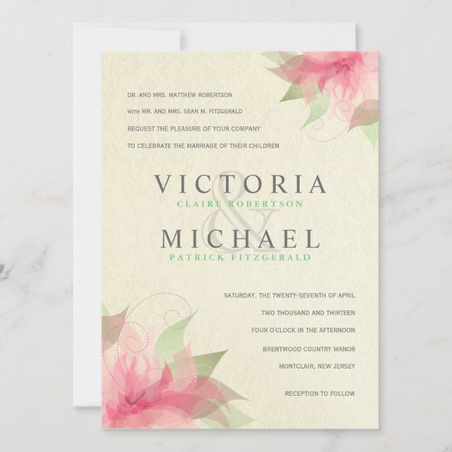 Invitaciones a la boda Eco-Friendly Formal (Anverso)